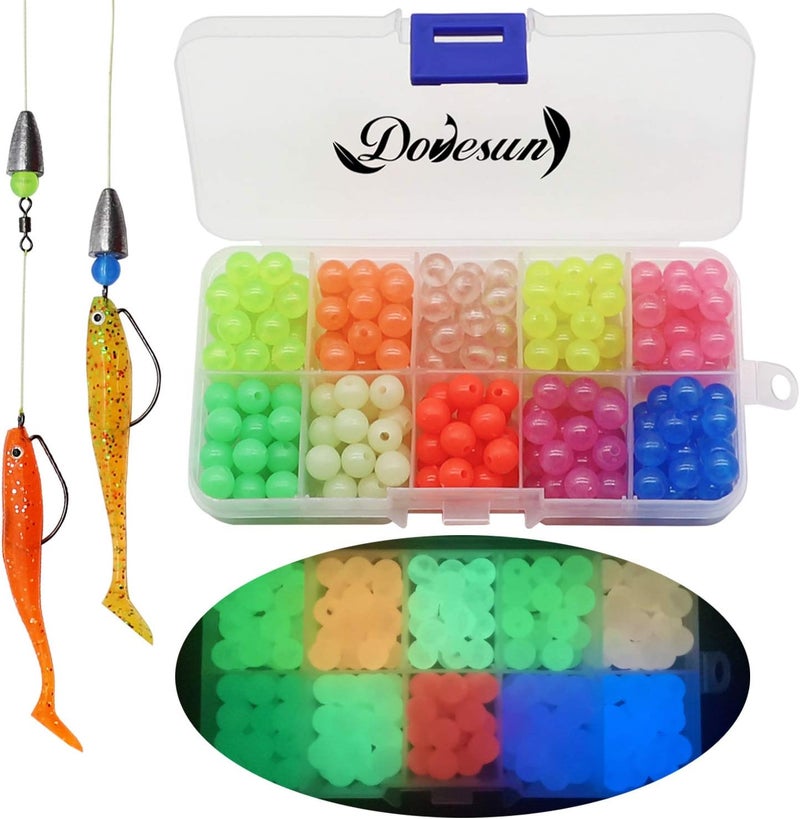 Dovesun Fishing Beads Fishing Line Beads Glow in Dark Fishing Beads for Saltwater 1035pcs/600pcs/250pcs/120pcs Colorful Beads for Fishing Rigs Fishing Bait Eggs - Image 1